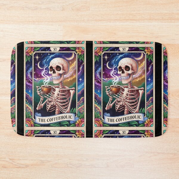 Item preview, Skeleton CoffeeHolic Tarot Card Gothic Vintage Art designed and sold by JerdbordinShop.