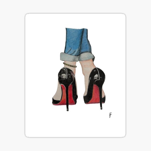 Aperçu de l'œuvre Affiche d'art sur les jeans et les talons créée et vendue par ArtbyFedeDesign.