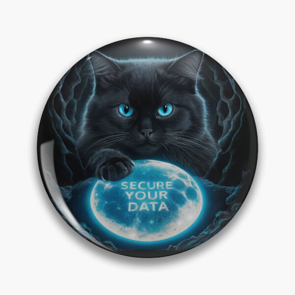 Item preview, Black Cat Cybersecurity Secure Your Data Art designed and sold by The People’s Punchline.
