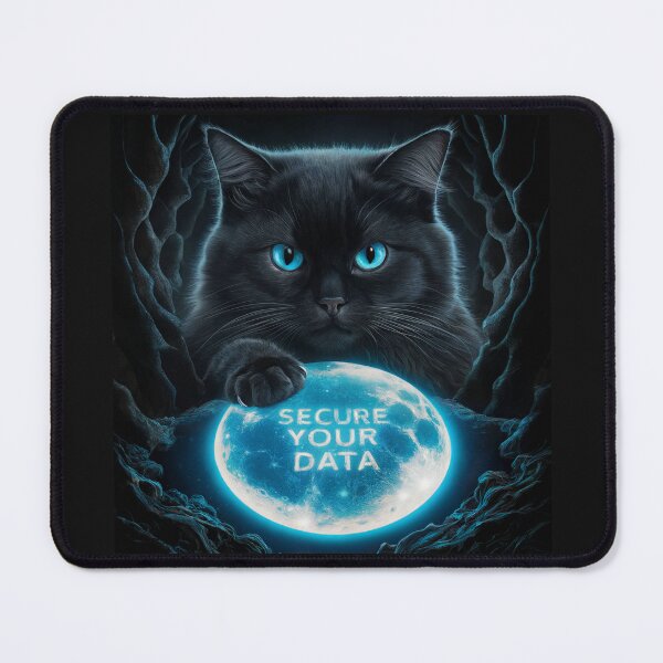 Item preview, Black Cat Cybersecurity Secure Your Data Art designed and sold by The People’s Punchline.