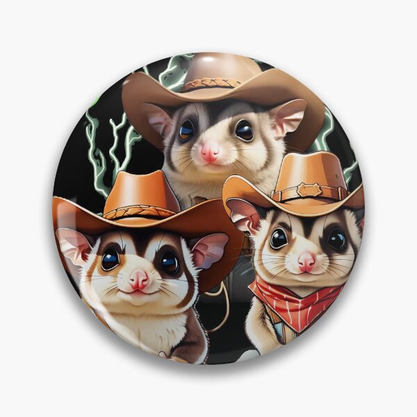 Item preview, Funny Cute Cowboys Sugar Glider designed and sold by PixelStoneDesign .