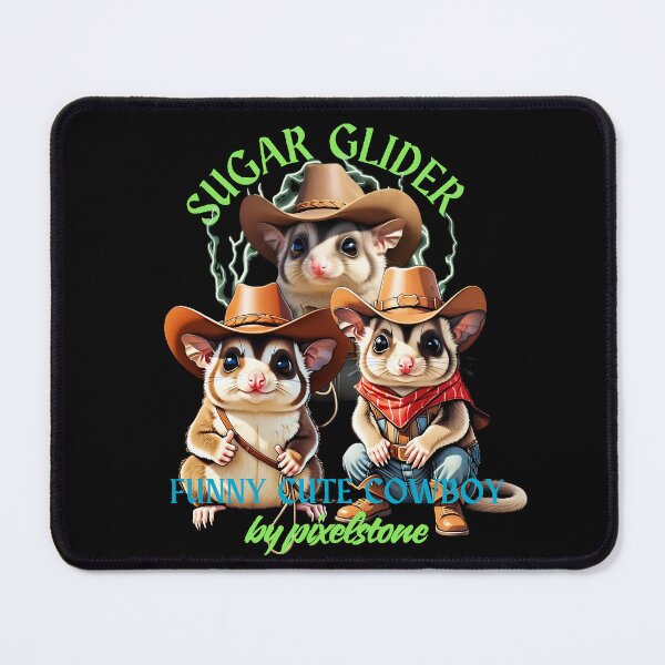 Item preview, Funny Cute Cowboys Sugar Glider designed and sold by PixelStoneDesign .