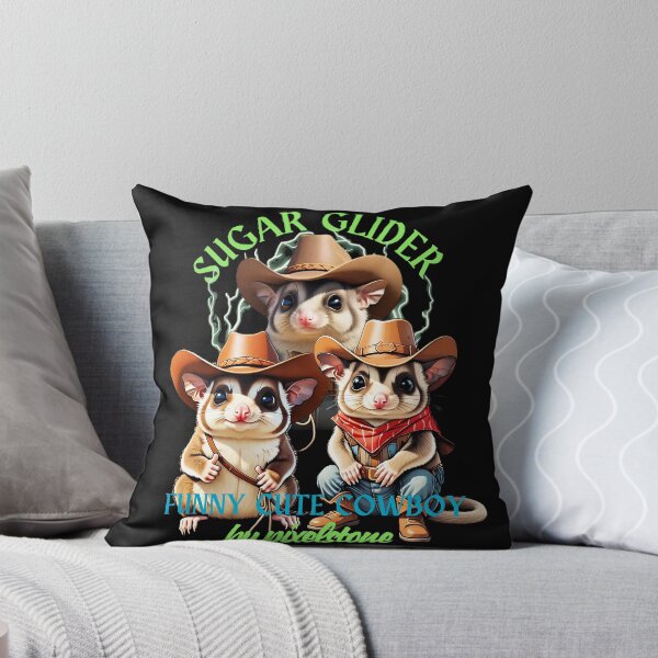 Item preview, Funny Cute Cowboys Sugar Glider designed and sold by PixelStoneDesign .
