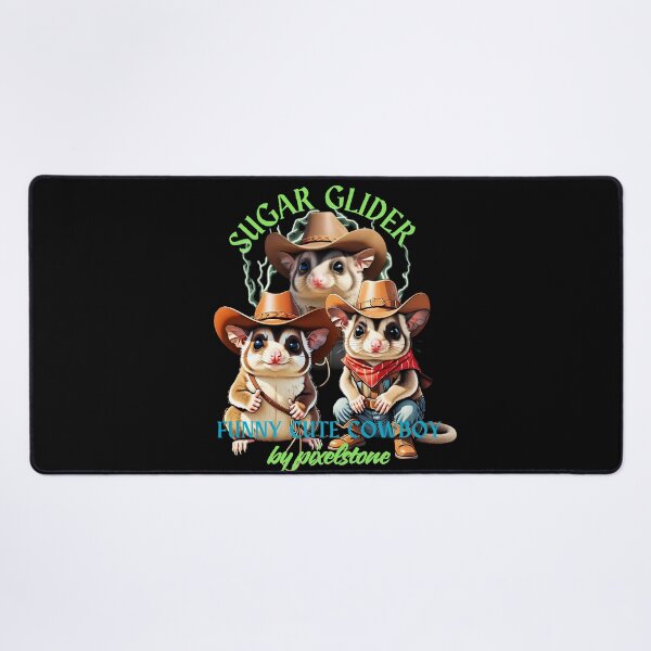 Item preview, Funny Cute Cowboys Sugar Glider designed and sold by PixelStoneDesign .