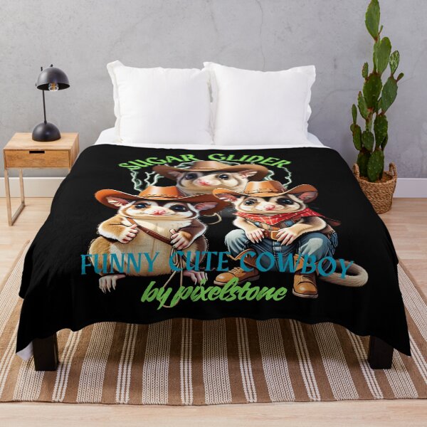 Item preview, Funny Cute Cowboys Sugar Glider designed and sold by PixelStoneDesign .