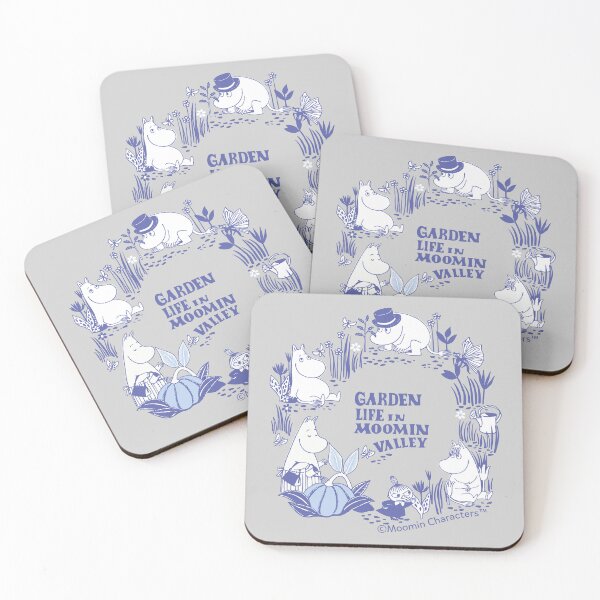 Item preview, Moomin Garden Life In Moominvalley Blue Print designed and sold by MoominStore.