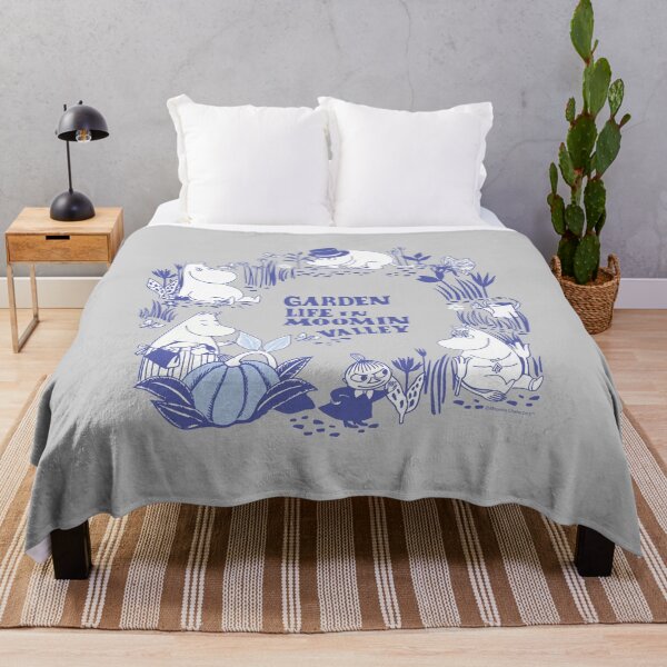 Item preview, Moomin Garden Life In Moominvalley Blue Print designed and sold by MoominStore.
