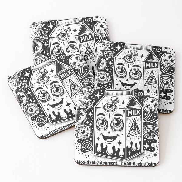 Item preview, mistic carton of milk in black and white designed and sold by 8Totem.
