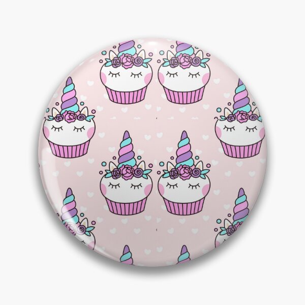 Item preview, Cute Unicorn Cupcake Pattern On A Pink Background With White Heart designed and sold by Masonixem.