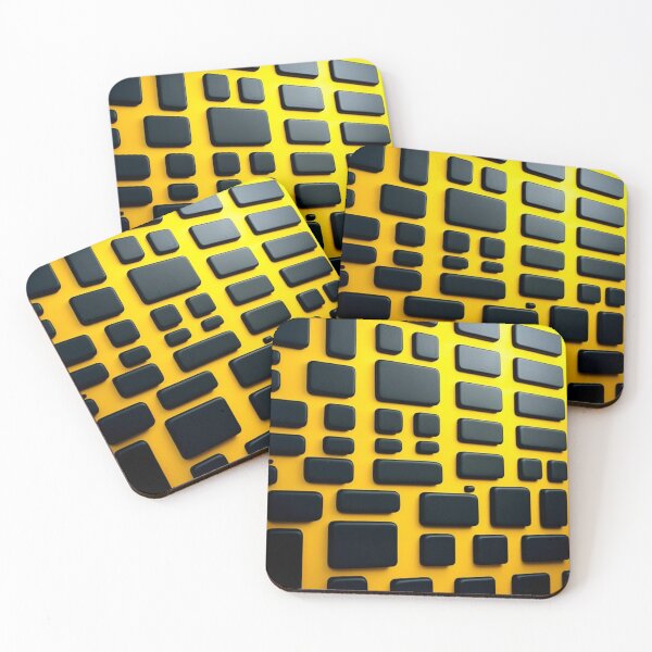 Item preview, Abstract Cubic Pattern in Yellow and Black designed and sold by Bellassi.