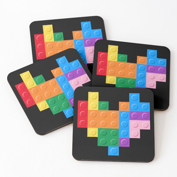 Item preview, Build the Rainbow - Colorful Bricks Heart designed and sold by YonderAndBeyond.