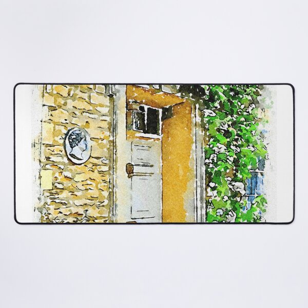 Item preview, Watercolor painting of a charming doorway in the Cotswolds, England designed and sold by GestaltImagery.