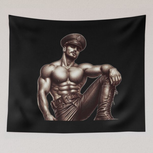 Item preview, 1920's Vintage Leather German Military Officer Pride Graphic Design designed and sold by ItsAKinkThing.
