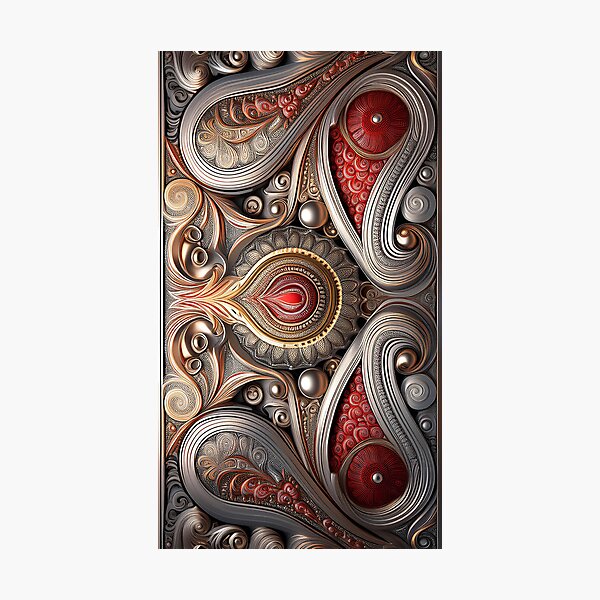 Item preview, Red, gold and silver Paisley pattern -9- designed and sold by Dutchie-in-Gemany.