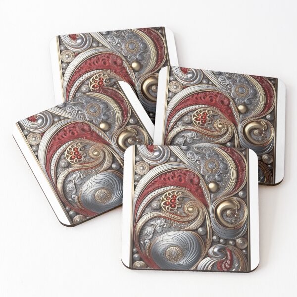 Item preview, Red, gold and silver Paisley pattern -11- designed and sold by Dutchie-in-Gemany.