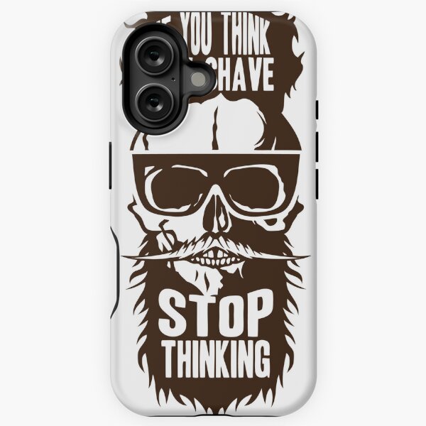 Item preview, hipster skull quote shave stop thinking beard mustache designed and sold by Achille3777.