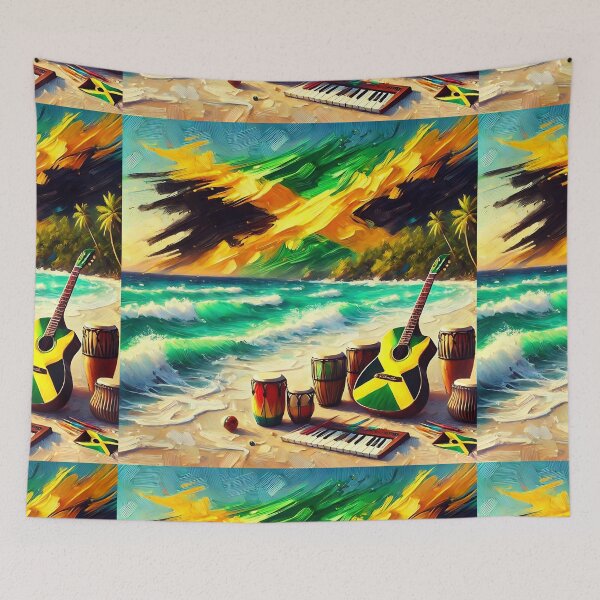Item preview, Jamaican Flag (Beach)  designed and sold by Intriguing Designs.