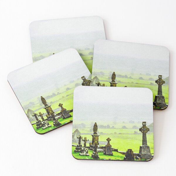 Item preview, Picturesque watercolor of the historic Rock of Cashel cemetery in Ireland designed and sold by GestaltImagery.
