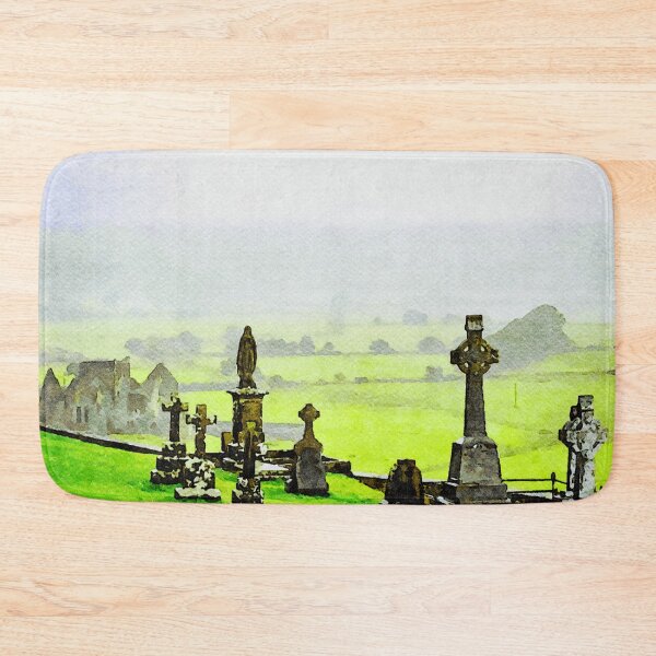 Item preview, Picturesque watercolor of the historic Rock of Cashel cemetery in Ireland designed and sold by GestaltImagery.