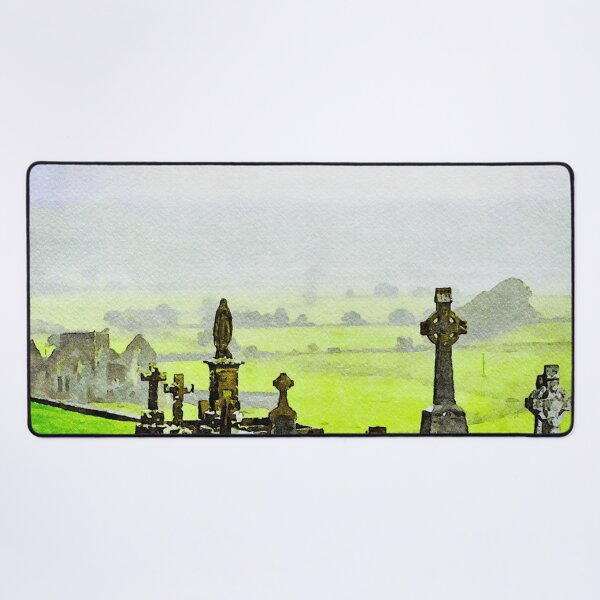 Item preview, Picturesque watercolor of the historic Rock of Cashel cemetery in Ireland designed and sold by GestaltImagery.