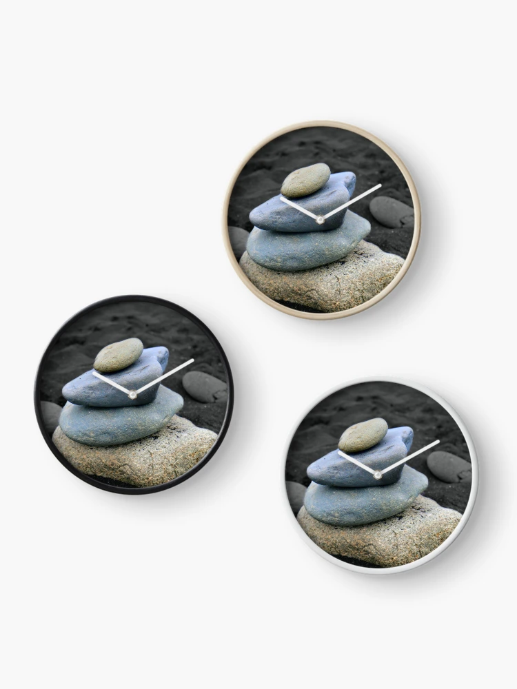 Thumbnail 3 of 4, Clock, Zen Rocks designed and sold by JulieMaxwell.