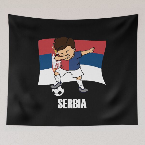 Item preview, Dabbing Soccer Boy Serbia Soccer Jersey  Serbian Flag designed and sold by CreativeStrike.