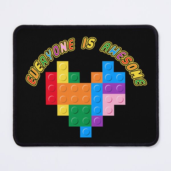 Item preview, EVERYONE IS AWESOME! Brick Heart - Rainbow Pride designed and sold by YonderAndBeyond.