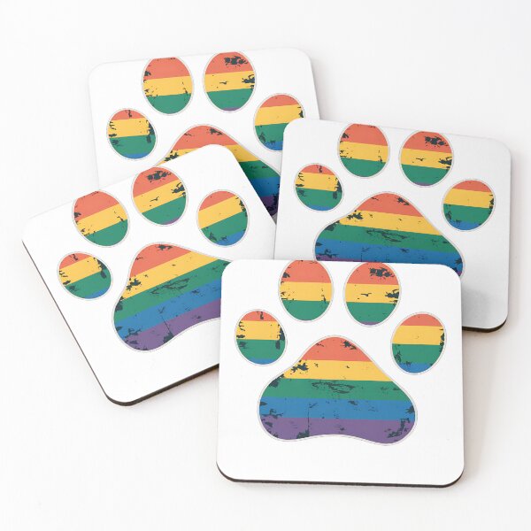 Item preview, Dog Paw Print LGBTQ Rainbow Flag Gay Pride Ally Dog Lover designed and sold by tearbytea.