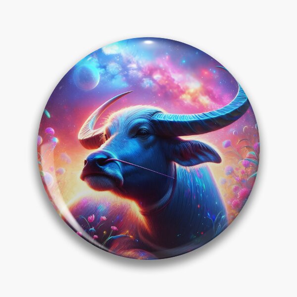 Item preview, Ethereal Carabao kerbau animal phillipino portrait on a fantasy floral glactical scene designed and sold by EmeraldeaArt.