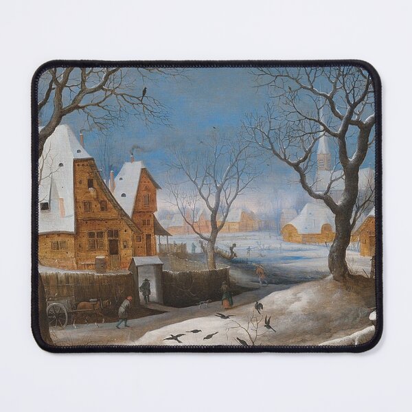 Item preview, Winter Landscape with Figures in a Village designed and sold by tomorrowsart.