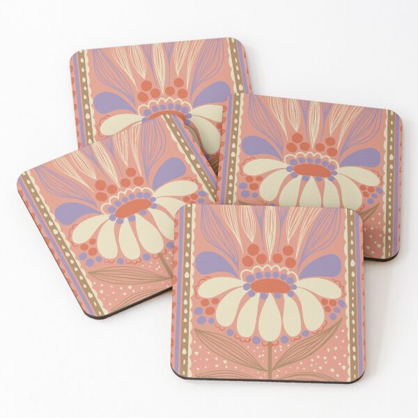 Item preview, Flower on salmon background designed and sold by Meiboliky.
