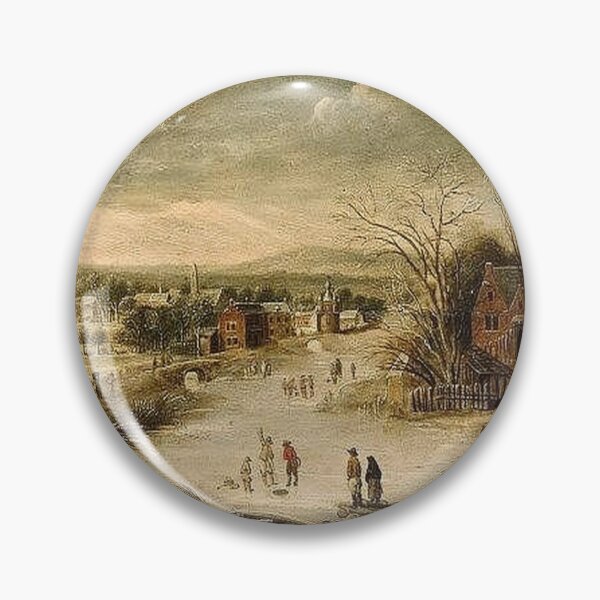Item preview, A Village Scene in Winter with Skaters designed and sold by tomorrowsart.