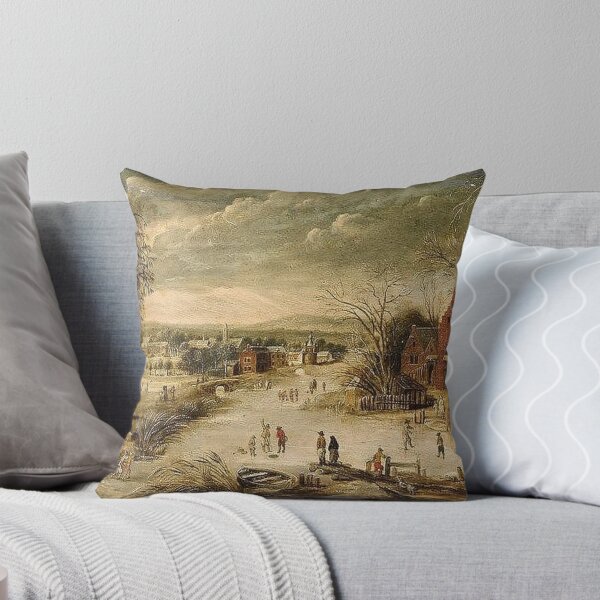 Item preview, A Village Scene in Winter with Skaters designed and sold by tomorrowsart.