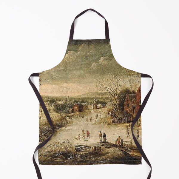 Item preview, A Village Scene in Winter with Skaters designed and sold by tomorrowsart.