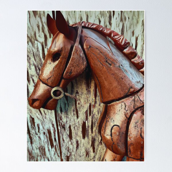 Item preview, Vintage Wooden Equine Art – Rustic Horse Carving designed and sold by Timeless Design.