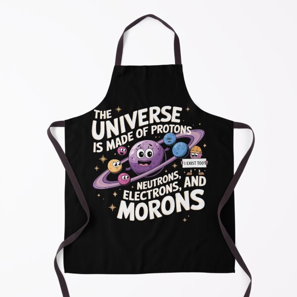 Item preview, The universe is made of protons,neutrons, electrons and morons, funny physics designed and sold by NoetherSym.