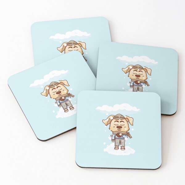 Item preview, Cozy dog in the snow – Kawaii winter illustration designed and sold by IkayaCreation.