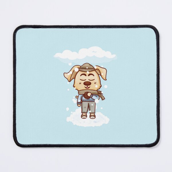 Item preview, Cozy dog in the snow – Kawaii winter illustration designed and sold by IkayaCreation.