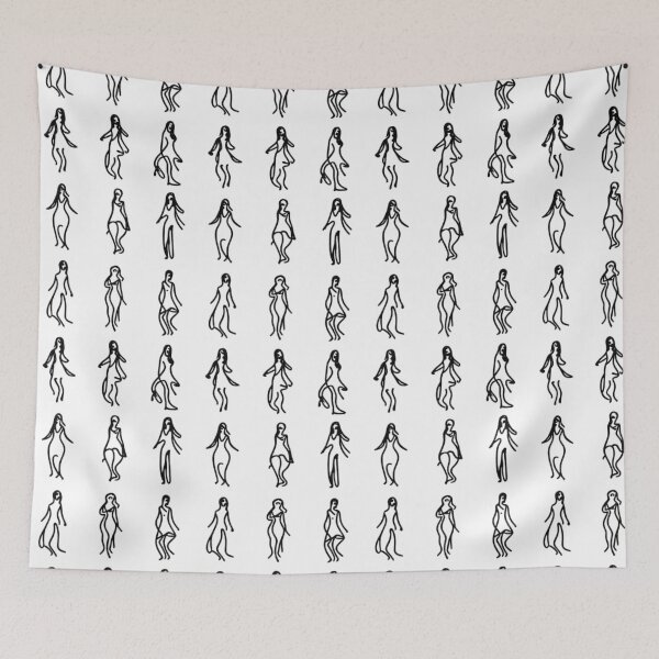 Item preview, Hand-Drawn Human Figures Pattern designed and sold by Glam-OOTD.