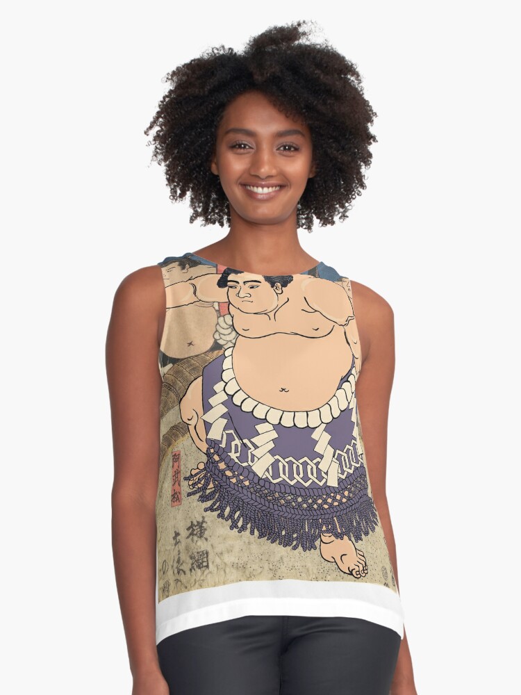 Sumo Wrestler Japanese Sumo Wrestling Match Sumo Art Japan Sport Sleeveless Top By Madeulaugh Redbubble