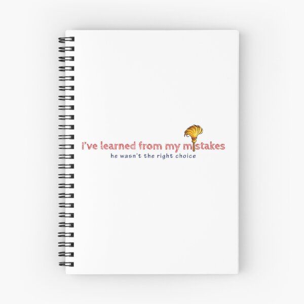 Item preview, Regretful sentiment in red outlined letters above blue cursive, accompanied by a golden feather on a white background designed and sold by homydesign.