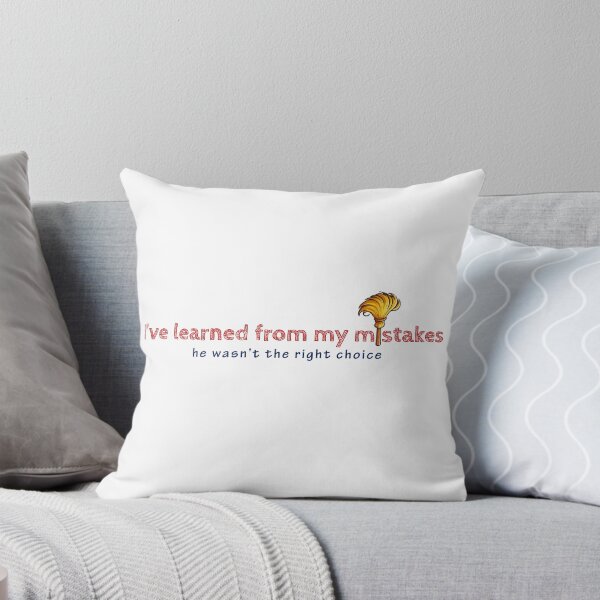 Item preview, Regretful sentiment in red outlined letters above blue cursive, accompanied by a golden feather on a white background designed and sold by homydesign.