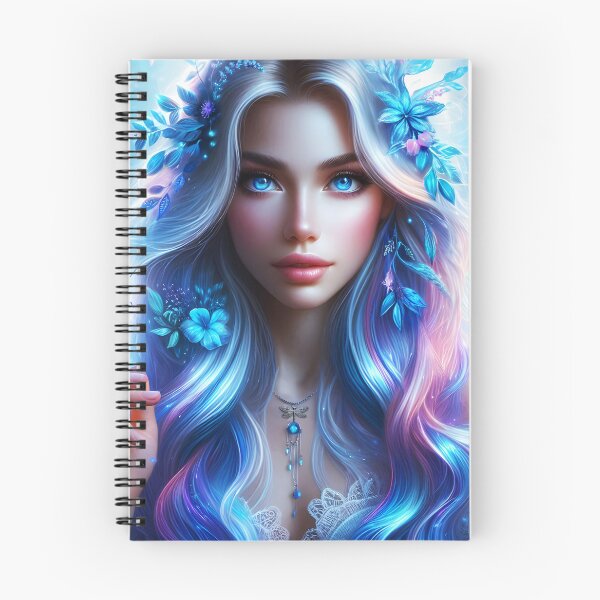 Item preview, Blue siren nymph with a blue butterfly ethereal water digitalart designed and sold by EmeraldeaArt.