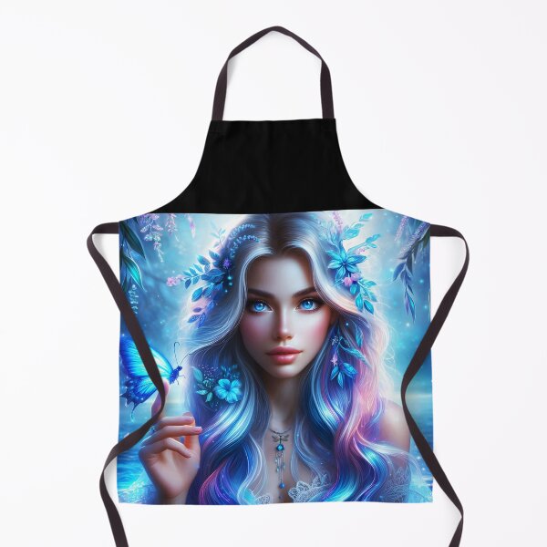 Item preview, Blue siren nymph with a blue butterfly ethereal water digitalart designed and sold by EmeraldeaArt.