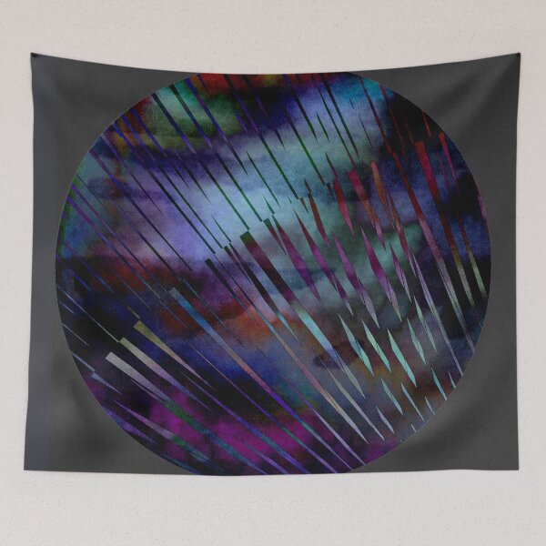 Item preview, Blue Abstract Shiny Op Art Rhythmic Watercolor Circle designed and sold by artoriginal.