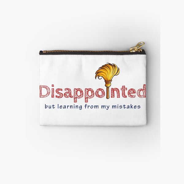 Item preview, A golden feather duster hovers above "Disappointed" and "but learning from my mistakes" in red and blue text respectively designed and sold by homydesign.