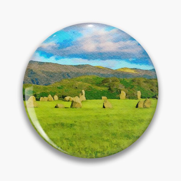 Item preview, Watercolor illustration of Castlerigg Stone Circle in Lake District designed and sold by GestaltImagery.