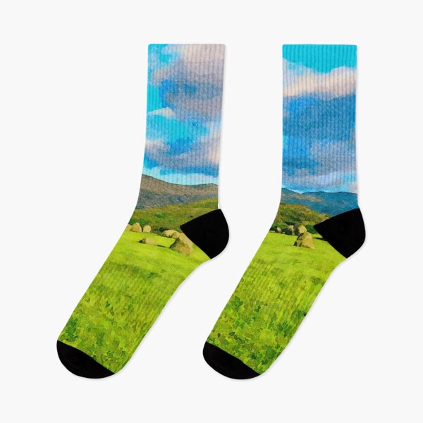 Item preview, Watercolor illustration of Castlerigg Stone Circle in Lake District designed and sold by GestaltImagery.