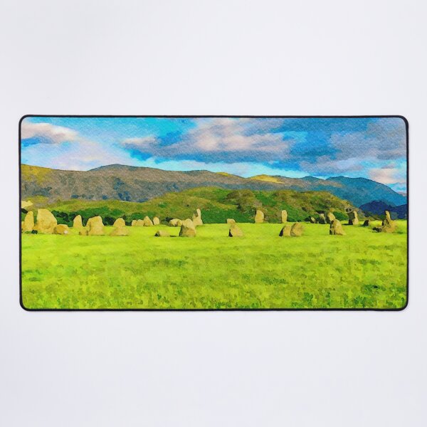 Item preview, Watercolor illustration of Castlerigg Stone Circle in Lake District designed and sold by GestaltImagery.