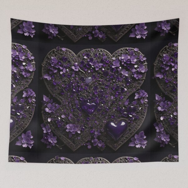Item preview, Glossy Black and Purple Heart Design designed and sold by Sadia  Jannat.